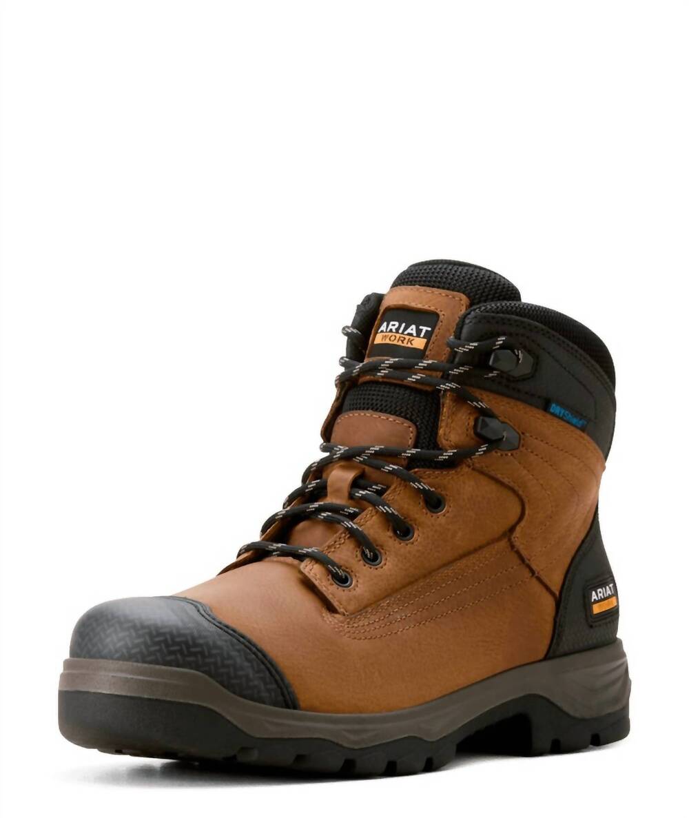 NEW ARIAT men's turbo duratread xtr 6" waterproof work boot in natural brown